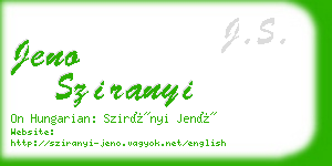 jeno sziranyi business card